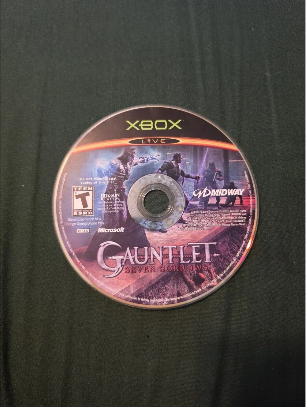 Disc Only - Gauntlet: Seven Sorrows (Microsoft Xbox, 2005) - Disc Only -